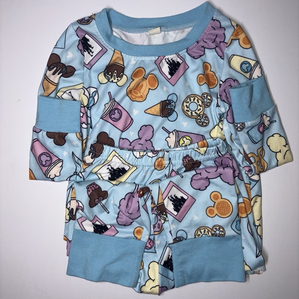 Mouse Pajamas Boy Girl Park Snacks Characters Spring Summer Size 2T